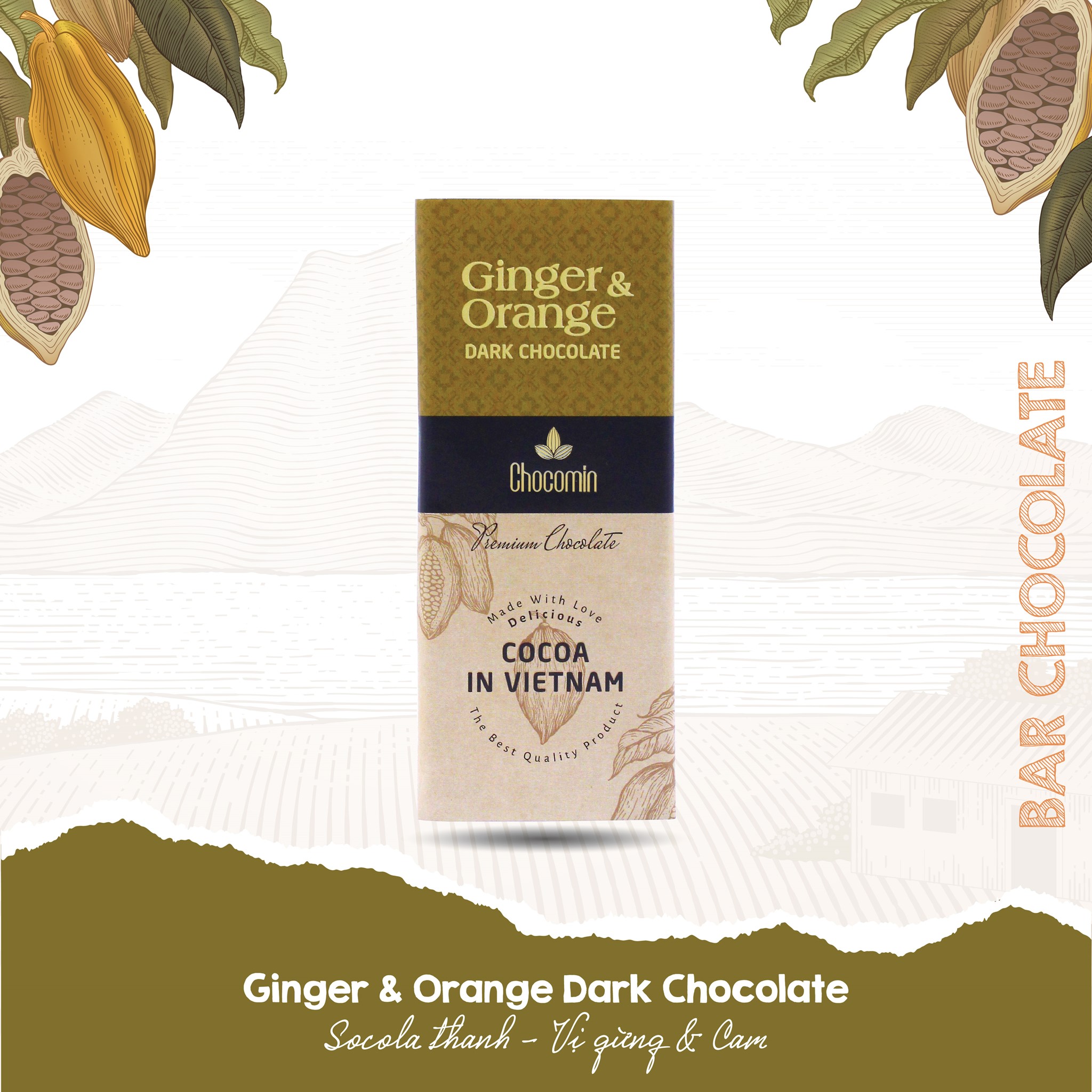 Picture of GINGER & ORANGE DARK CHOCOLATE